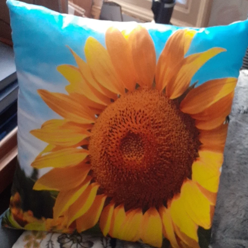 Sunflower throw pillow